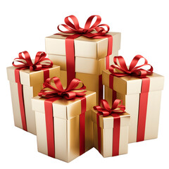 gold gift box with red ribbon christmas valentine holiday