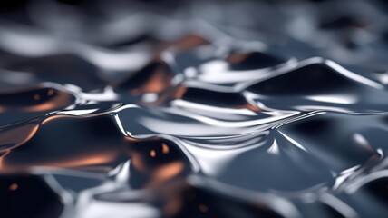 The close up of a glossy metal surface in silver color with a soft focus. Generative AI AIG30. generative AI