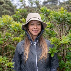 AI portrait of young woman in the bush