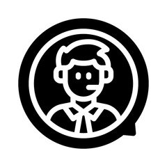 virtual assistant glyph icon