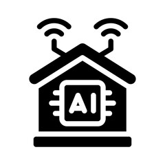 smart home glyph icon