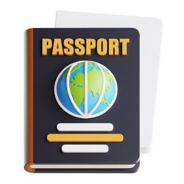 3D Icon Holiday Travel, Passport