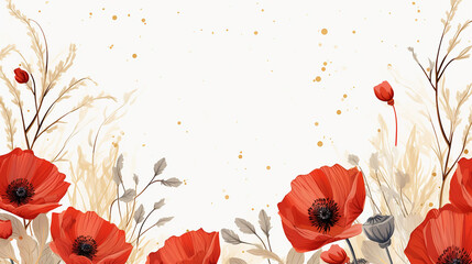 beautiful square background with space for text with poppy juniper
