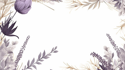 square background with space for text with rosemary lavender on white background
