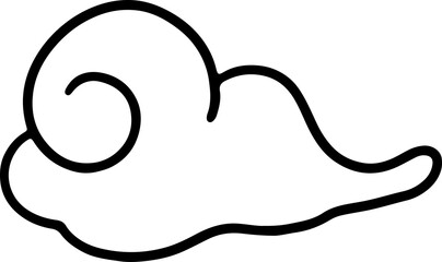 chinese cloud doodle line