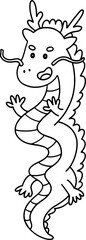 Chinese new year dragon doodle line