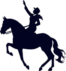 Woman riding horse silhouette