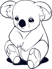 Koala Sitting cartoon outline