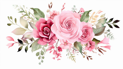thank you floral template with watercolor pink rose