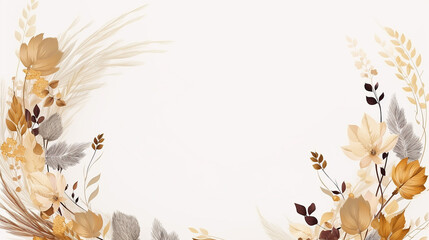 elegant willow bloom background with space for text with autumn flower