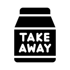 take away glyph icon