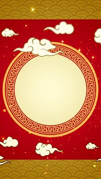 Chinese New Year background pattern with golden ornament present for holiday celebration greeting card video.