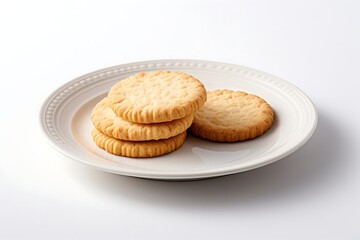 Obraz na płótnie Canvas Biscuit on a plate on white background.