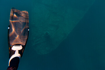 boat wreck underwater scenery sea underwater seabed marine uw fish - obrazy, fototapety, plakaty