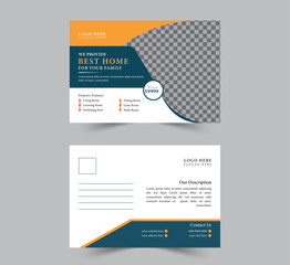 creative real estate elegant postcard template, modern minimal postcard layout