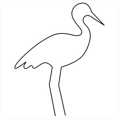 Continuous one line drawing of flamingo bird vector illustration