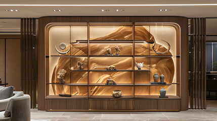 luxury wood display unit design