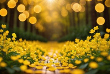a yellow bokeh background by ai generated