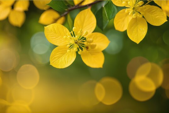 a yellow bokeh background by ai generated