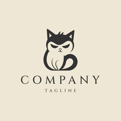 Cat logo design vector illustration