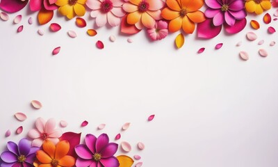 Fototapeta na wymiar Colorful Flower Petals Gradient Background in Wide Angle Lens by ai generated