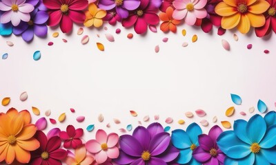 Colorful Flower Petals Gradient Background in Wide Angle Lens by ai generated