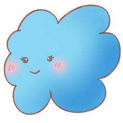 Cute cloud smiles hand drawn 