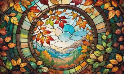 Vibrant autumn leaves create a beautiful nature  by ai generated