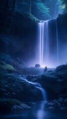beautiful blue waterfall