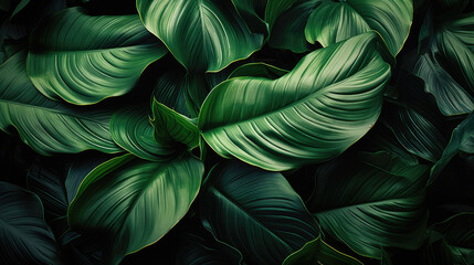 closeup nature view of   Abstract green leaf texture, nature background, tropical leaf , Nature leaves, green tropical forest,
