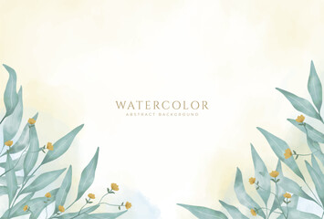 Abstract horizontal watercolor background. Neutral light colored empty space background illustration
