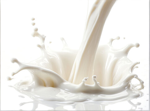 Pouring Milk Splash. Close-up image