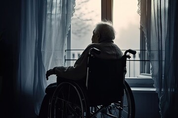 Aging gracefully. Depressed senior adult contemplating life reflecting on loneliness and challenges of health capturing emotions of elderly isolation