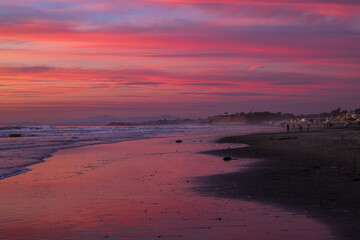 Obraz premium Sunset at the Del Mar beach of California