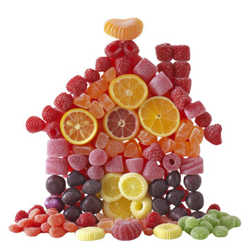 House Made of Fruit and Candy, Edible and Sweet Abode for the Sweet-Toothed