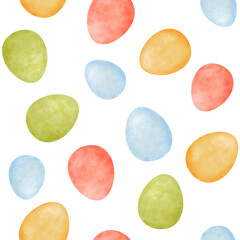 seamless pattern, Easter eggs in a watercolor style. for Easter-themed designs, textiles, wrapping paper, and digital backgrounds. for your creative projects, for events, stationery, or home decor