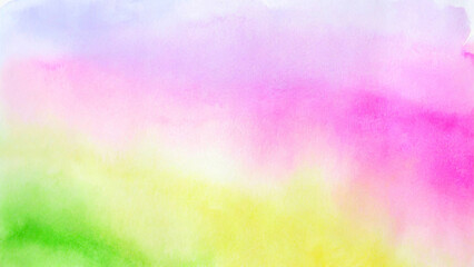 Fototapeta na wymiar Abstract purple, pink, yellow and yellow green watercolor splash background