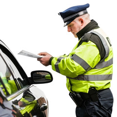 Fototapeta premium Police Officer Reading Paper During Investigation in Crime Scene