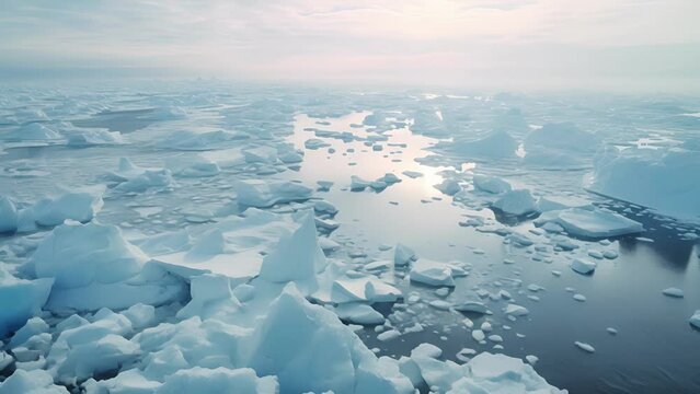 Witness the raw power of nature as a drone hovers over a sprawling ice shelf, documenting the moment it splinters and splits into jagged crevices.