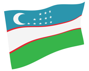 ウズベキスタン　国　旗　世界　アイコン