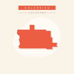 Vector illustration vector of Calcasieu map Louisiana