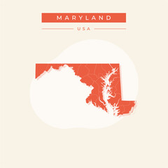 Vector illustration vector of Maryland map Maryland