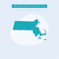 Vector illustration vector of Massachusetts map Massachusetts