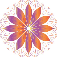 Circular flower mandala pattern for Henna, Mehndi, and Decoration. Decorative ornament in ethnic oriental style. Outline doodle hand draw vector illustration.