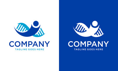 Creative Human DNA logo icon logo designs concept, Gen logo designs template. DNA people vector logo design. Medicine person icon symbol. Man science tech logotype.