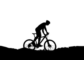 silhouette of a cyclist on transparent background PNG
