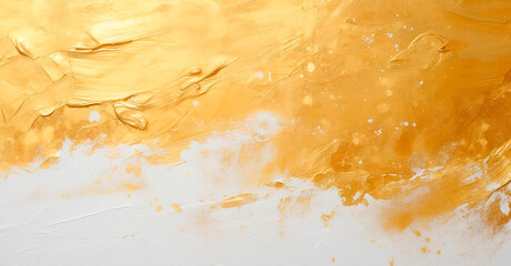 Gold brush stroke. Abstract oil paint texture background, pattern of gold brush strokes. Golden...