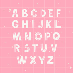 Vector illustration, stylish font isolated on pink background