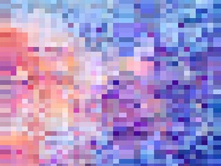 Vibrant Purple Square Pixels Background in Assorted Colors for Design and Creativity