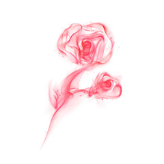 Rose png smoke element, textured abstract graphic in red